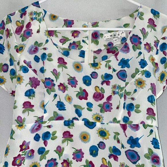 Vintage 90s Y2K Rampage Summer Floral Mini Dress Babydoll Feminine Empire Sz 9 - Picture 4 of 11